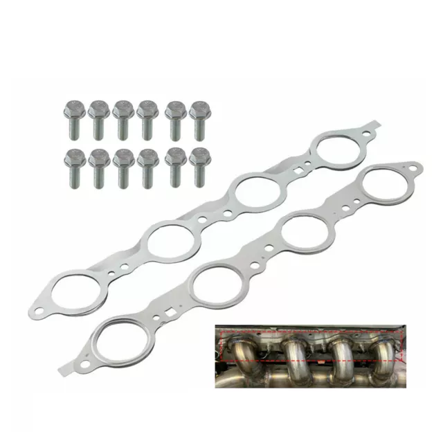 LS MLS Exhaust Manifold Header Gasket Pair W/Bolts For LS1 4.8 5.3 5.7 6.0 6.2L