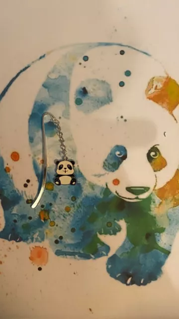 Panda Bookmark Silver plated With an Enamel Charm.