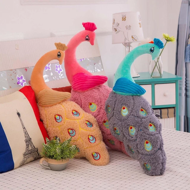 Simulation paon oreiller coussin de sol en peluche peluche pour canapé lit