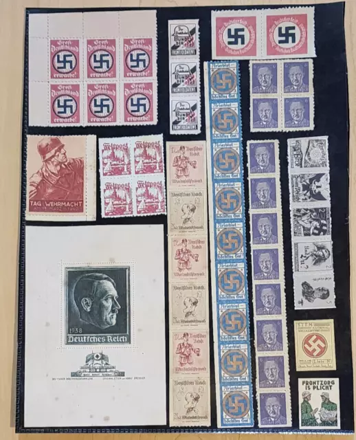 WWII WW2 German Germany Third Reich Adolf Hitler Stamps mixed lot collection