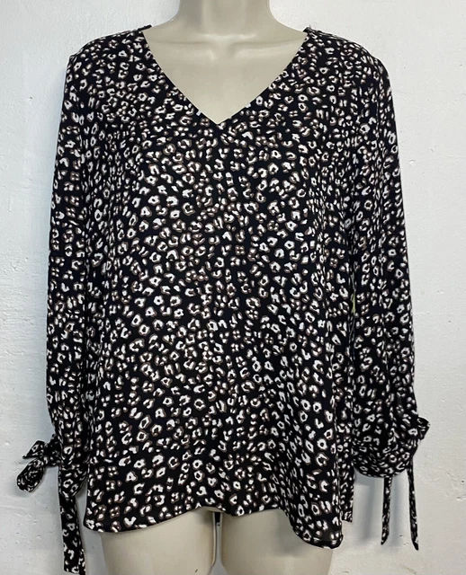 Cece leopard print 2025 blouse