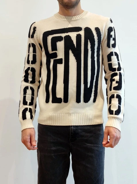 Maglione FENDI, girocollo, uomo tg 48- L, NUOVO con cartellino