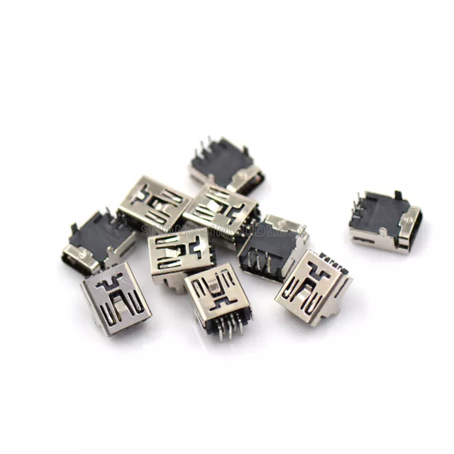 20PCS Mini USB Type B 5-Pin Female Socket Right Angle DIP Jack Connector