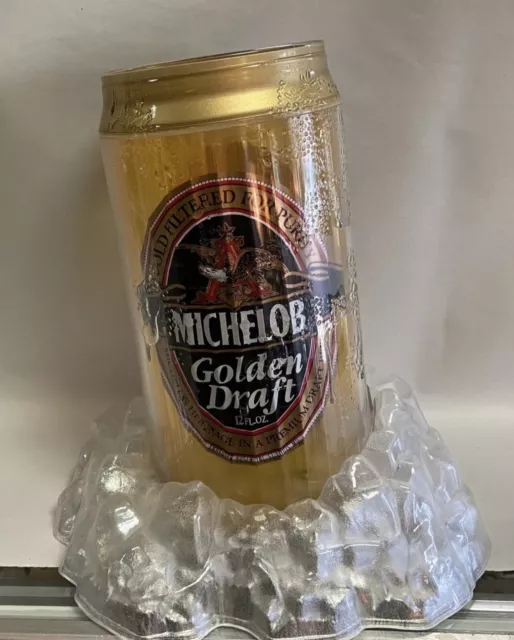 Vtg 1992 Michelob Golden Draft Beer Store Bar Display Can In Ice Promo Man Cave