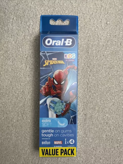 Oral-B Spiderman Electric Toothbrush Heads Extra Soft - 4 Pack