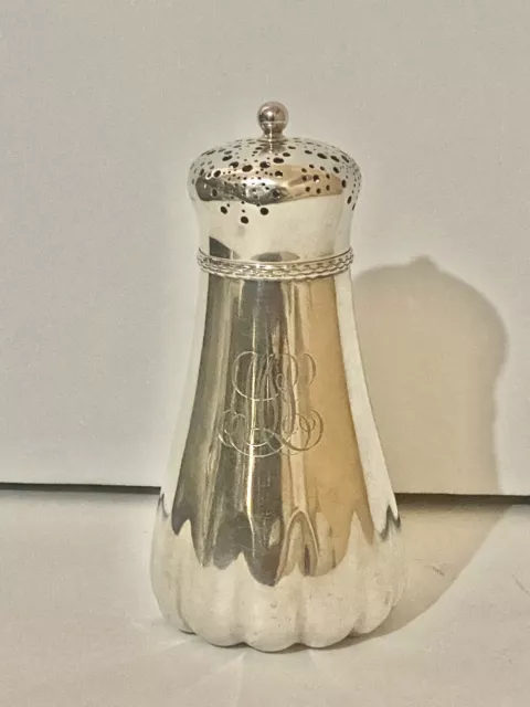 Tiffany and Co. Makers (T) Sterling Silver Sugar Shaker Muffineer, Mono 6.25”