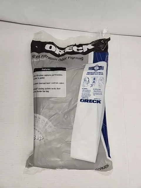 Oreck Vacuum Bag 7 Bags Type CC Odor Eliminating Vacuum Bag. Ccpk80h. Open Bag