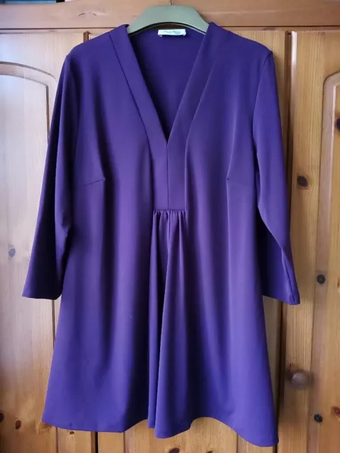 David Nieper Dark Purple Blouse Top Size 16