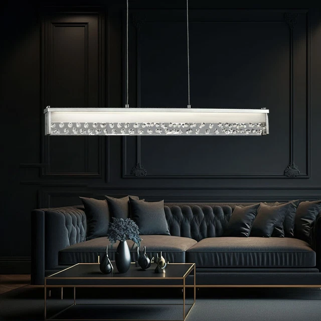 SUSPENSIONS SUSPENSION TABLE En Cristal Hauteur Réglable LED H 120 CM ...