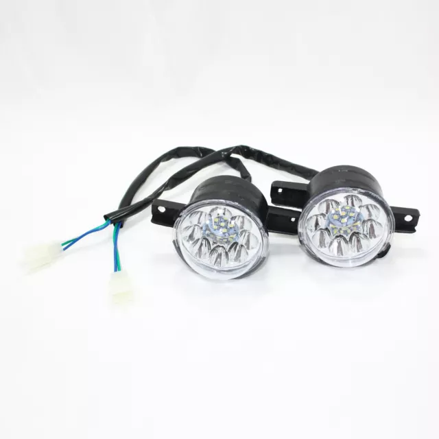 12V Pair LED Left Right Head Light Lamp 110cc 125cc Bull Farm Quad Dirt Bike ATV