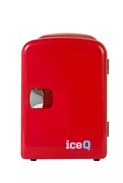 iceQ 4 litres petit mini-réfrigérateur portable pour chambre à coucher, mini refroidisseur, chauffe-eau en rouge 3