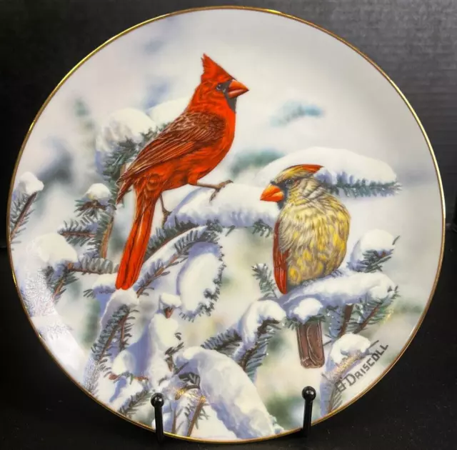 VTG Favorite American Songbirds RED CARDINALS OF WINTER, O' Driscoll 1989 8.5"