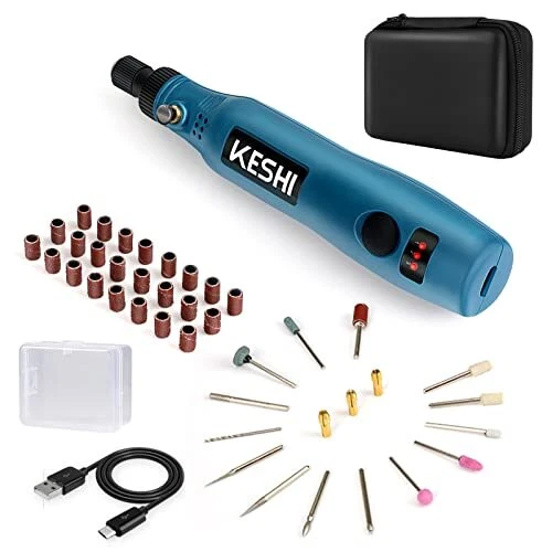 Cordless Rotary Tool, Upgraded 3.7V USB Rechargeable Rotary Tool Kit with 42pcsn