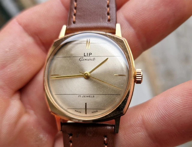 ANCIENNE MONTRE LIP Genève Or Mécanique As 1538 Vintage Rare