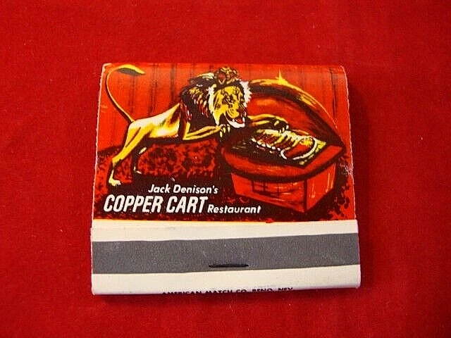 Vintage Matchbook from Jack Denison's COPPER CART Restaurant Las Vegas, Nevada