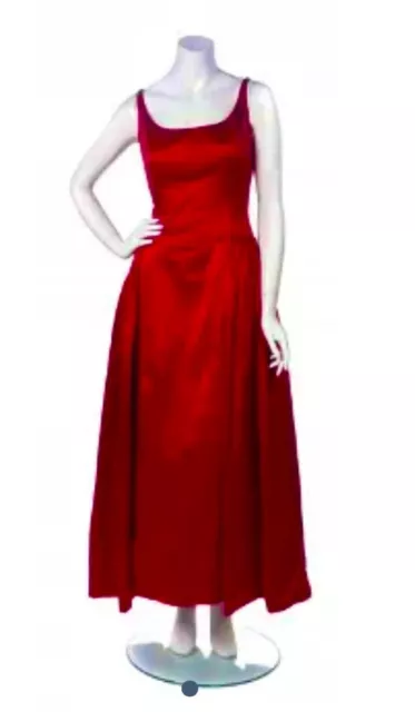 ESCADA  Couture Red long Satin maxi gown dress sz 42