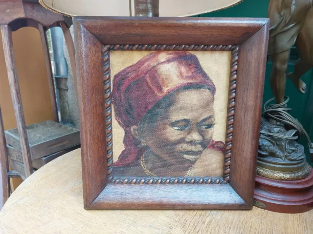 Óleo Sobre Aglomerado Mujer Del Ruanda Urundi Años 60