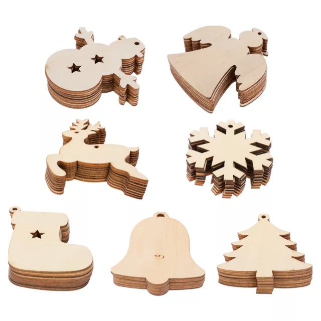 70 Pcs Decoration for Home Snowflake Decorations Wood Chips Earth Tones
