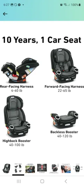 Graco 4Ever DLX 4-in-1 Forward/Rear Facing Convertible Car Seat - Fairmont