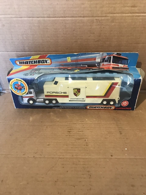Matchbox Racing Team VINTAGE MATCHBOX SUPER Kings Porsche Race Team Hauler and cars in ...