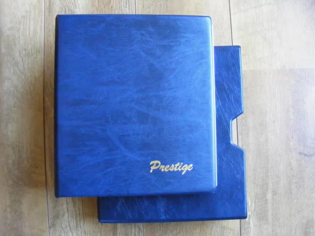 Prestige Stamp Album With Slip Case + 25 Leaves Blue