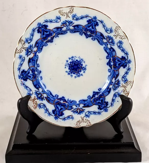 Upper Hanley Semi Porcelain England Elgar Flow Blue Plate-7"