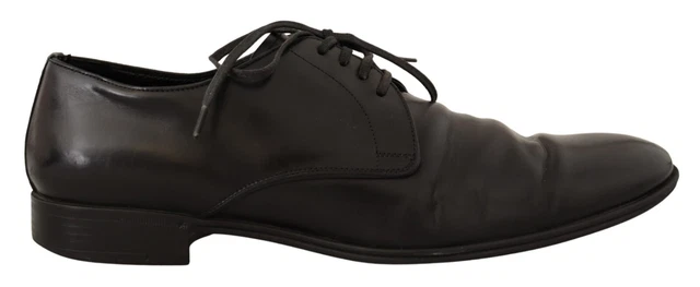 DOLCE GABBANA Chaussures Cuir Noir Derby Robe Habillé