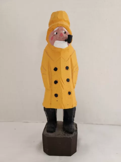 Wooden Hand Carved Weathered Sea Captain Sailor Figurine