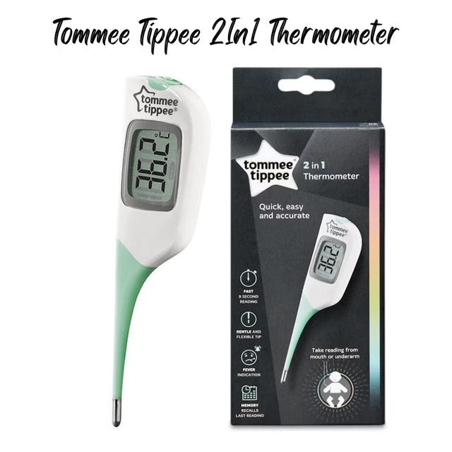 Termómetro 2 en 1 Tommee Tippee totalmente nuevo en caja lectura rápida de 8 segundos