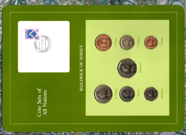 Coin Sets of All Nations Jersey 1985-1988 UNC £1 1987 St OUEN 10K Mint