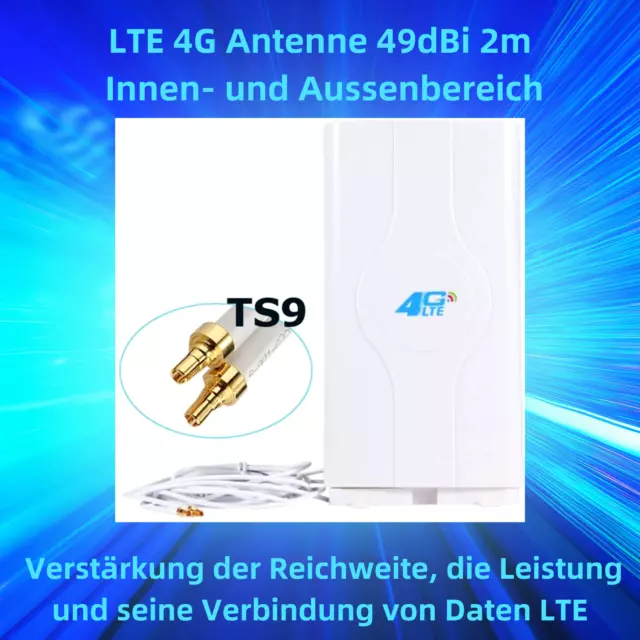 A40C LTE 4G Antenne 49dBi Antennenkabel  2m Signalverstärker TS9 Connector MIMO 2
