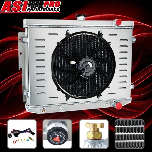 4 Rows Radiator Shroud Fan Relay Fit 73-78 Dodge Plymouth Mopar 7.2L 440 V8