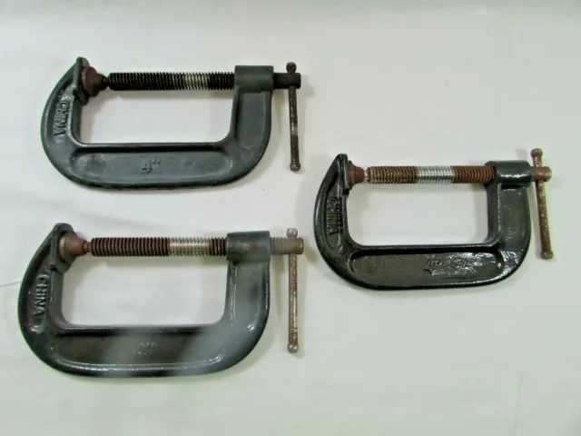 Lot of (3) - "C" Clamps - Adjustable 4" 2