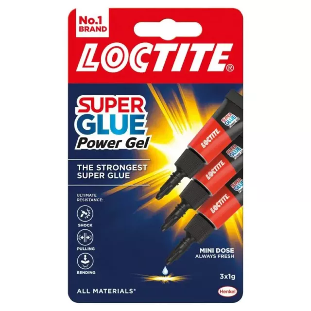 Loctite Mini Trio Superkleber 3 x 1g superstark Instant Strength Power Gel