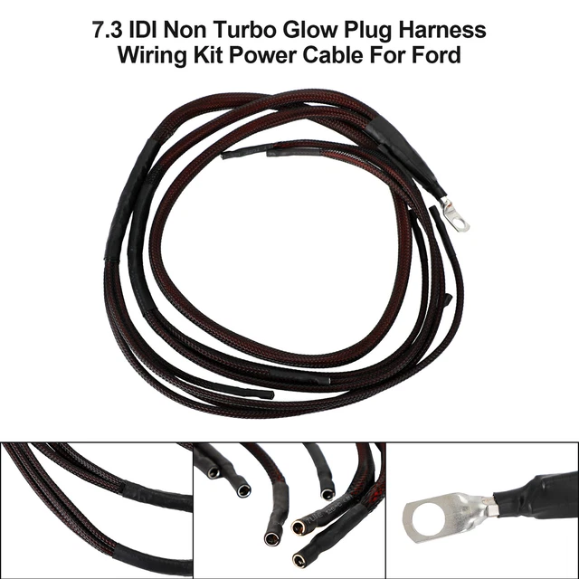 7.3 IDI NON Turbo Glow Plug Harness Wiring Kit Power Cable Pour Ford