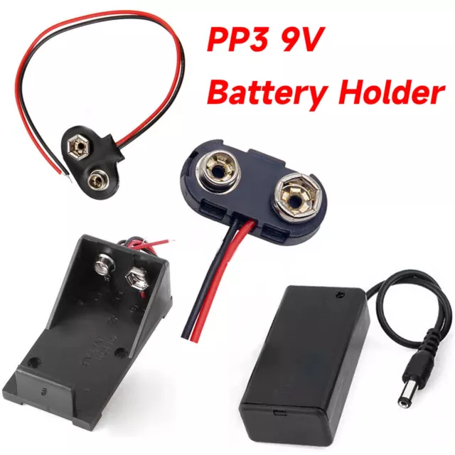 PP3 9V Battery Holder with Wire Box/Battery Snap Connector Clip Multi Types