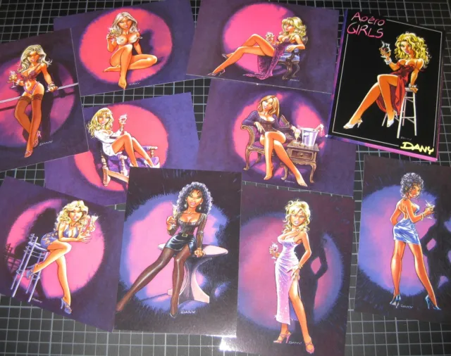 Apero Girls Dani Sexy Pin Up Postkarten Set Dany Trucker Biker Girl 9 Stück!!