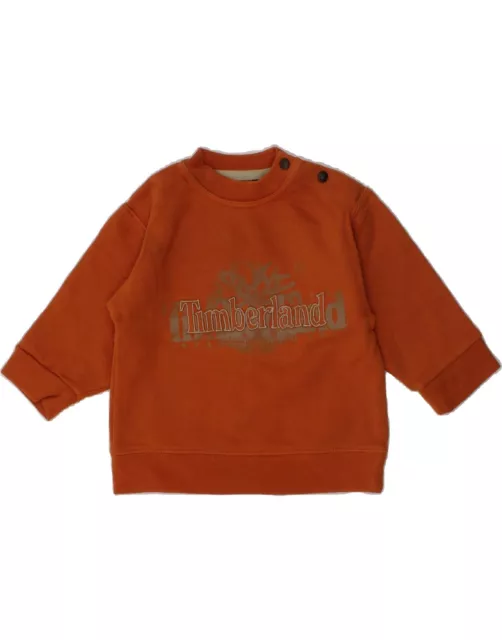 TIMBERLAND Baby Boys Graphic Sweatshirt Jumper 6-9 Months Orange Cotton AS18