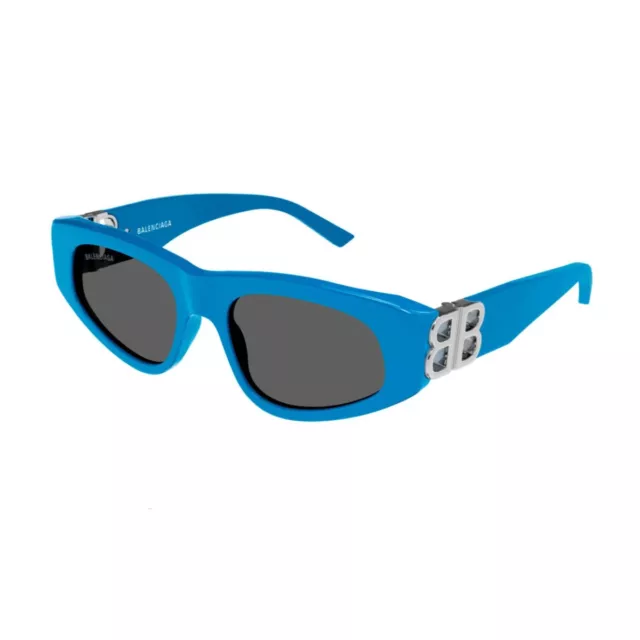 BALENCIAGA DYNASTY BB0095S 011 Blue Silver Grey Lens Women Sunglasses ...