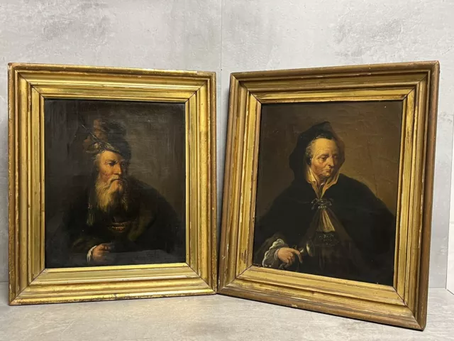 Portraits  Paar frühe Biedermeier Bilder Ölbild Herrschaftliche Gemälde um 1820 2