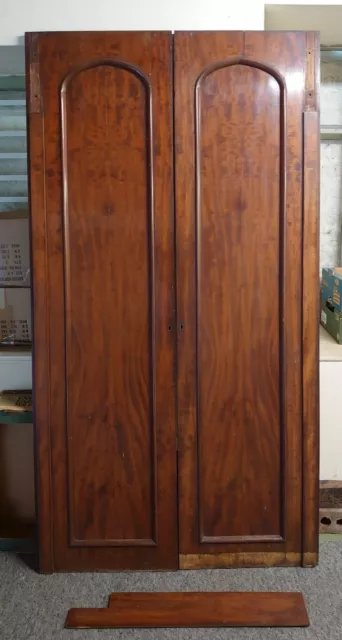 Pair Of Antique Victorian Flame Mahogany Wardrobe Doors