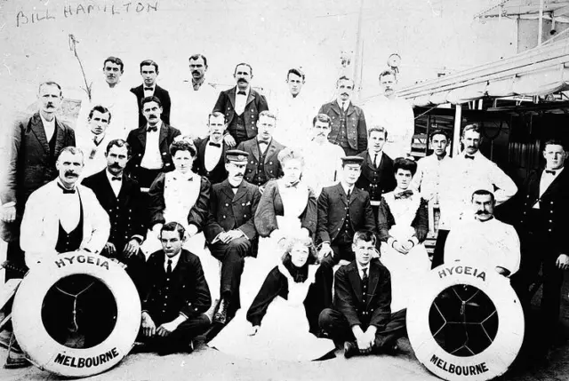 PS Hygeia Crew, Port Phillip, Victoria, 1915 The crew of the PS Hygei Old Photo