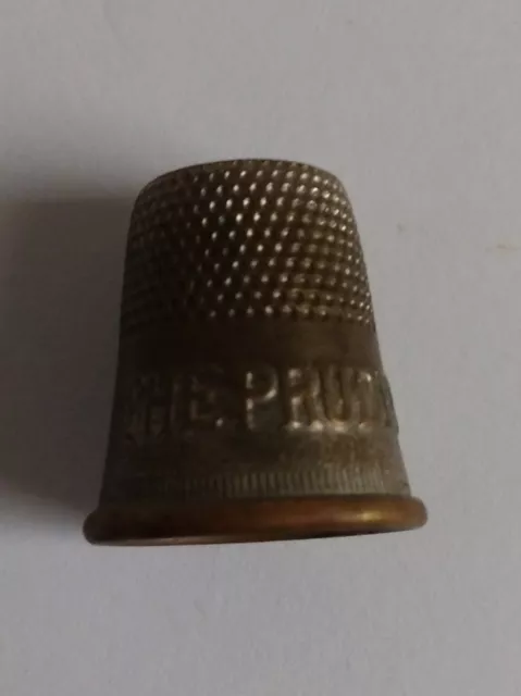 The PRUDENTIAL Life Insurance Collectible Brass Advertising Sewing Thimble