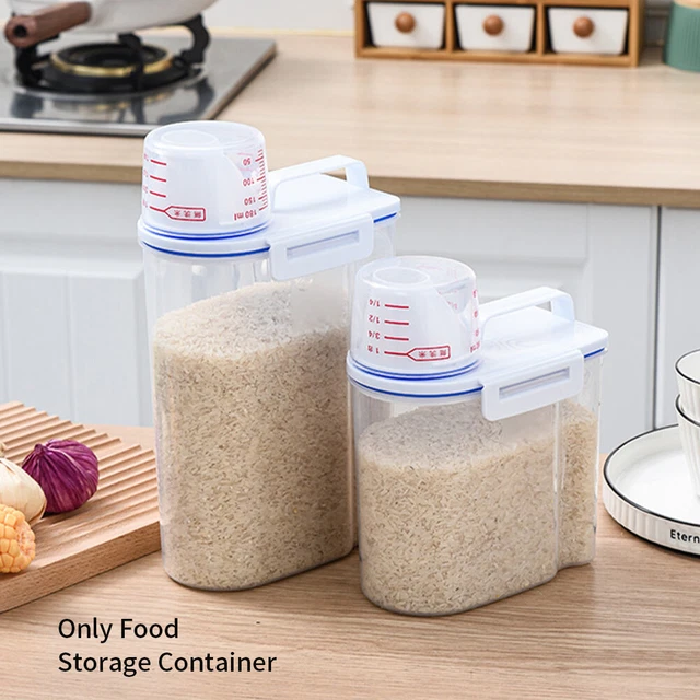 With Measuring Cup Dog Cat Food Storage Container Pet Supplies Home Kitchen