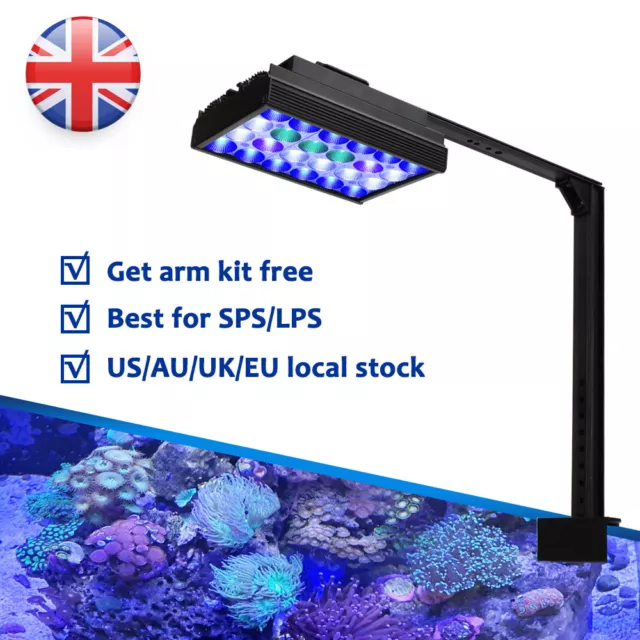 PopBloom Reef Aquarium Lighting LED 60W Full Spectrum For Marine Coral Reef Lamp