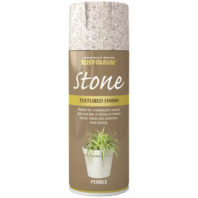 Rust-Oleum Real Stone Effect Textured Pebble Fleck Grey Spray Paint Indoor 400ml