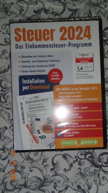 ALDI 2024 STEUERSOFTWARE für Steuererklärung, Einkommensteuer ELSTER