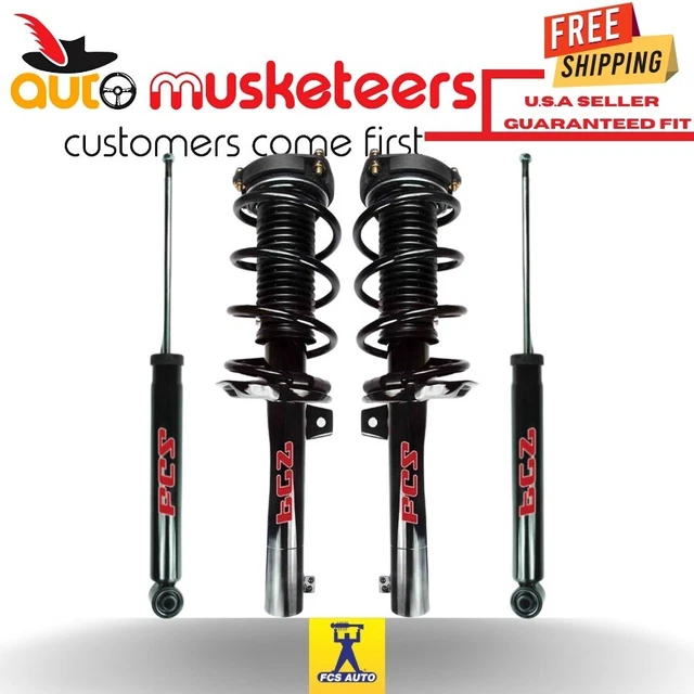 For 2006-2019 Volkswagen Passat FCS 4PCS Set Front Complete Strut & Rear Shocks