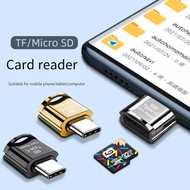 Mini Type C USB 3.1 Micro SD TF Memory Card Reader OTG Adapter For Macbook Phone