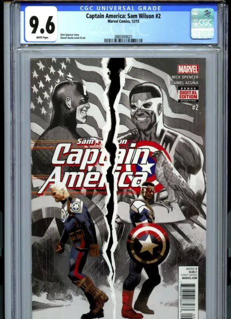 Captain America: Sam Wilson #2 (2015) Marvel CGC 9.6 White Pages